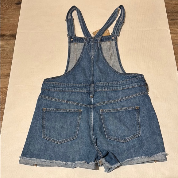 Madewell Fair TradeBlue Denim Short Overalls/Shortalls Size M NWT - Picture 2 of 6